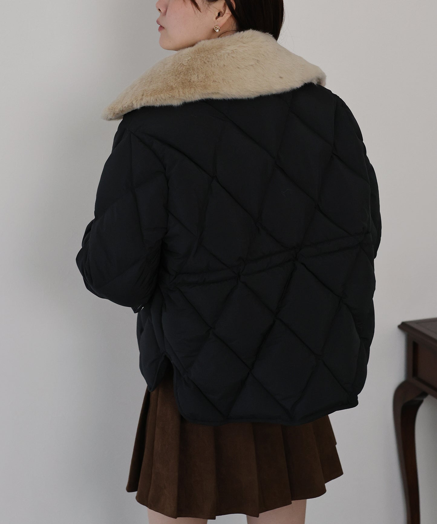 ファー襟キルティングジャケット