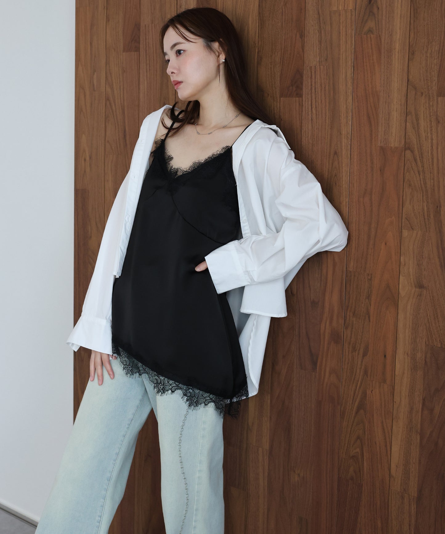 【早割5％OFF】レースサテンキャミソール