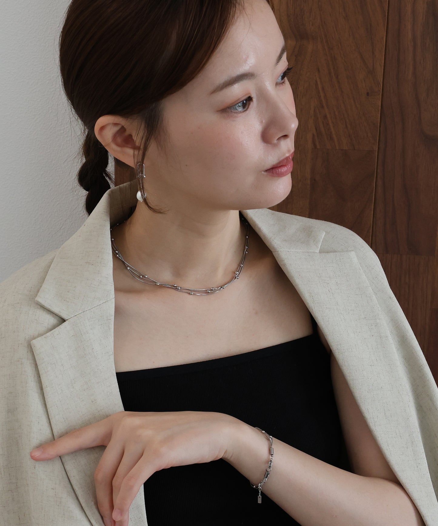 【早割5％OFF】ボールステーションネックレス / ニッケルフリー【メール便】