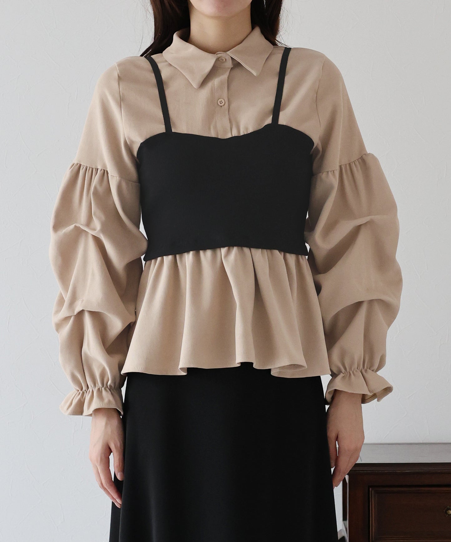 【TIME SALE】ビスチェレイヤードコーデュロイシャツ