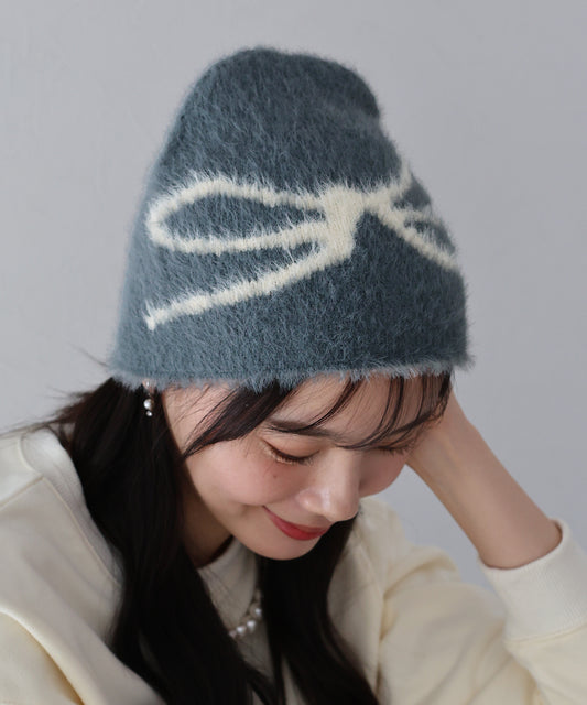 【SALE】リボンシャギービーニー【ネコポス】