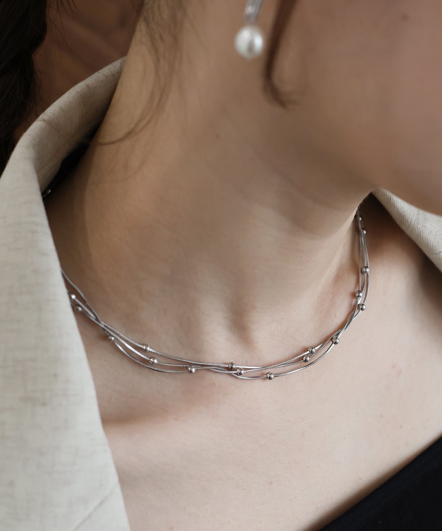 【早割5％OFF】ボールステーションネックレス / ニッケルフリー【メール便】