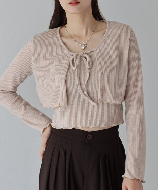 【SALE】リボンカーディガン&キャミSET