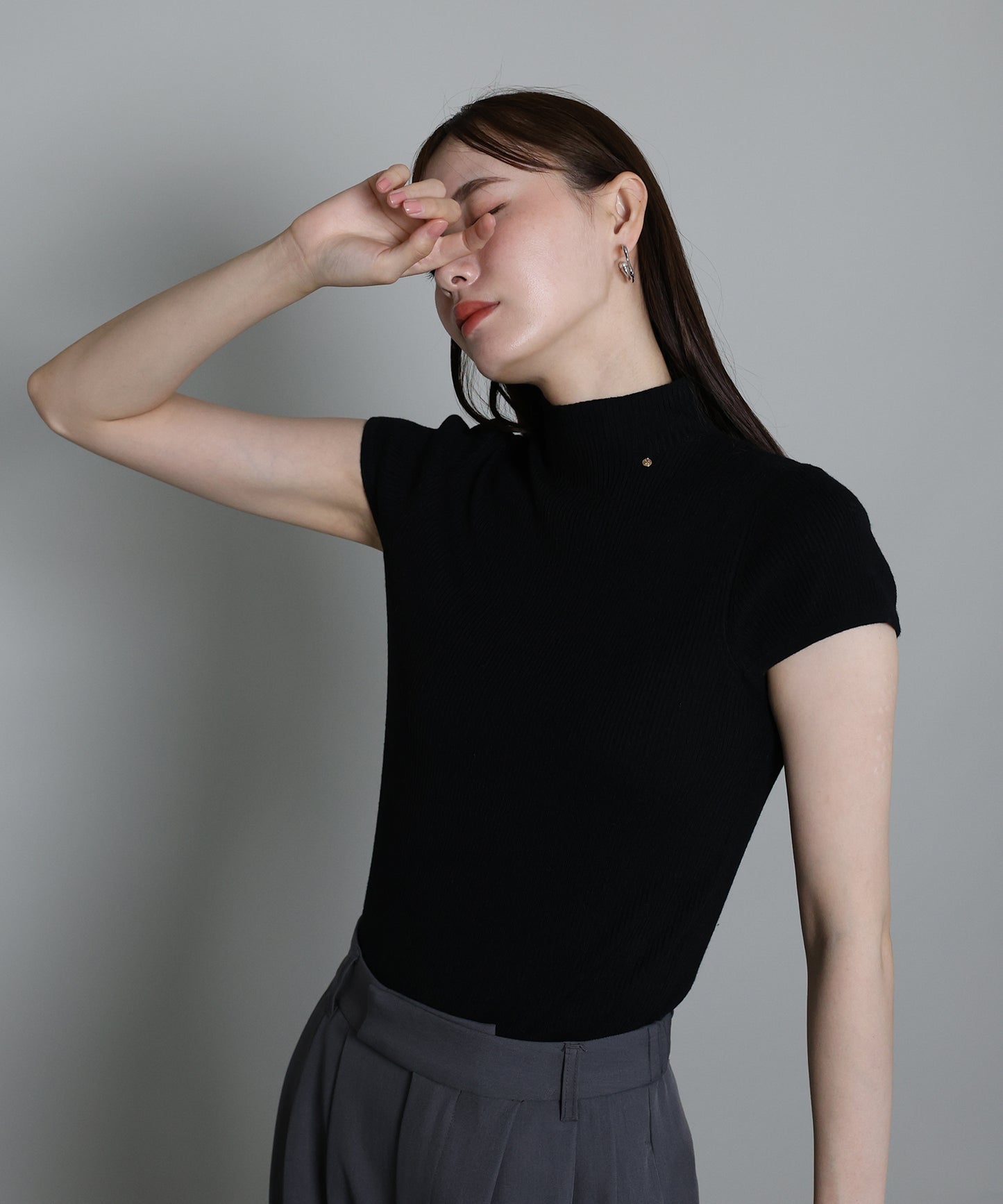 【早割5％OFF】ウール混フレンチスリーブニット【ネコポス】[ J by blue ]