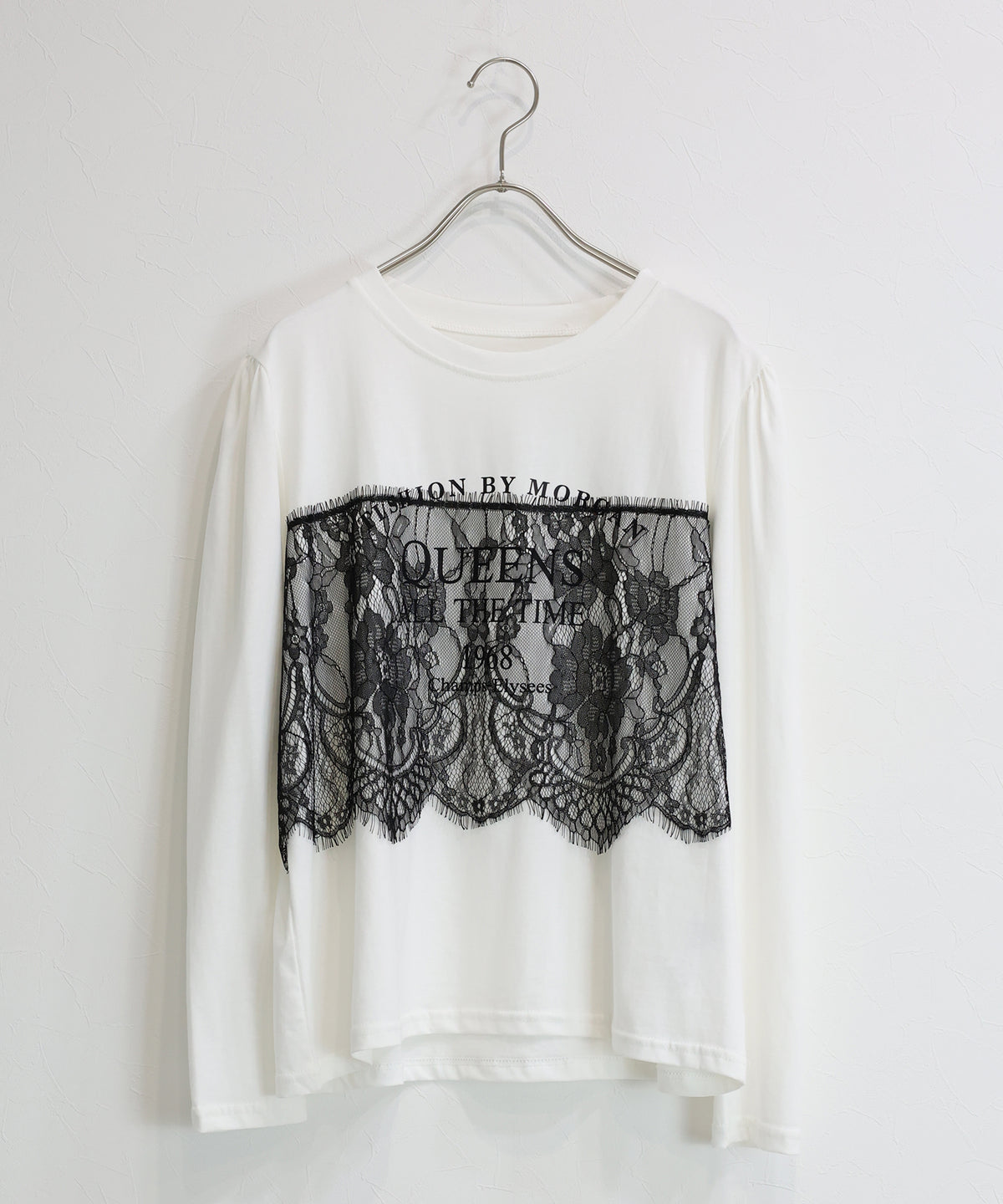 ロングスリーブレースドッキングロゴTシャツ【メール便】