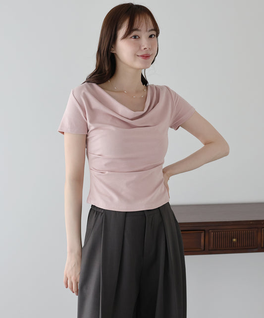 【早割5％OFF】ドレープネックカットソー【メール便】