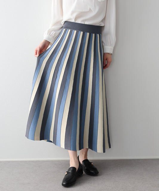 配色ニットスカート