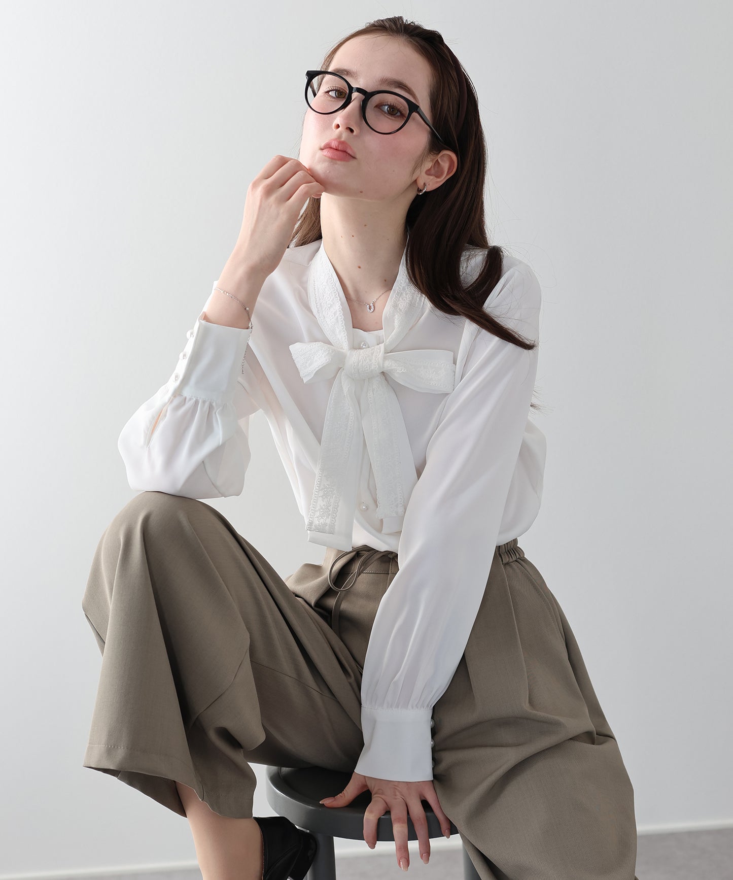 レースボウタイブラウス【ネコポス】