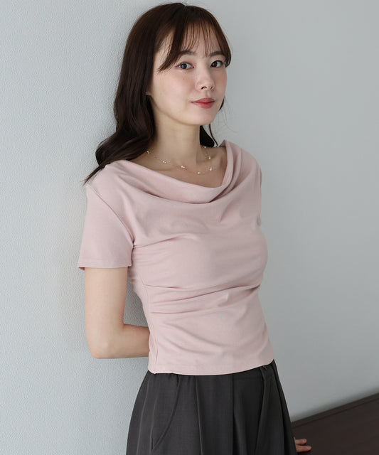 【早割5％OFF】ドレープネックカットソー【メール便】