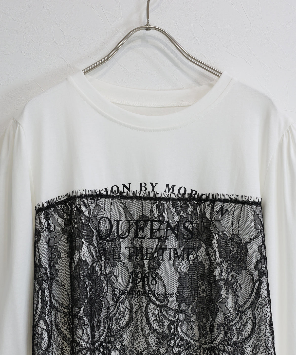 ロングスリーブレースドッキングロゴTシャツ【メール便】