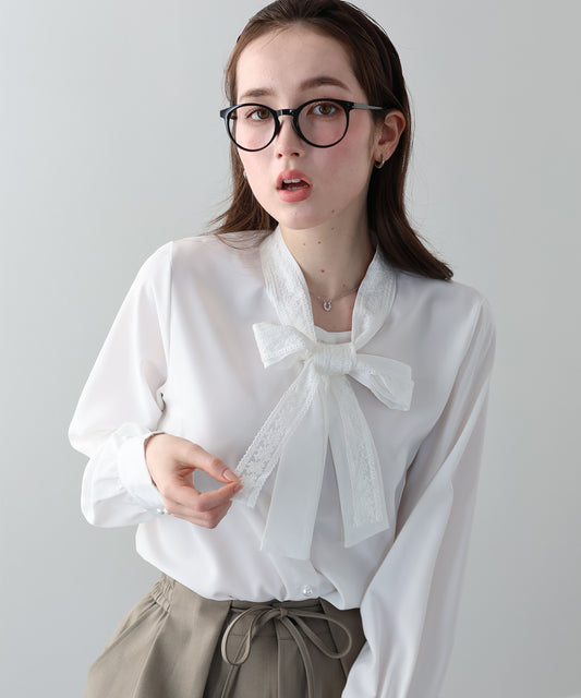 レースボウタイブラウス【ネコポス】