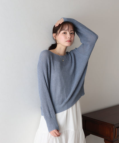 【SALE】スパンコールメッシュニット