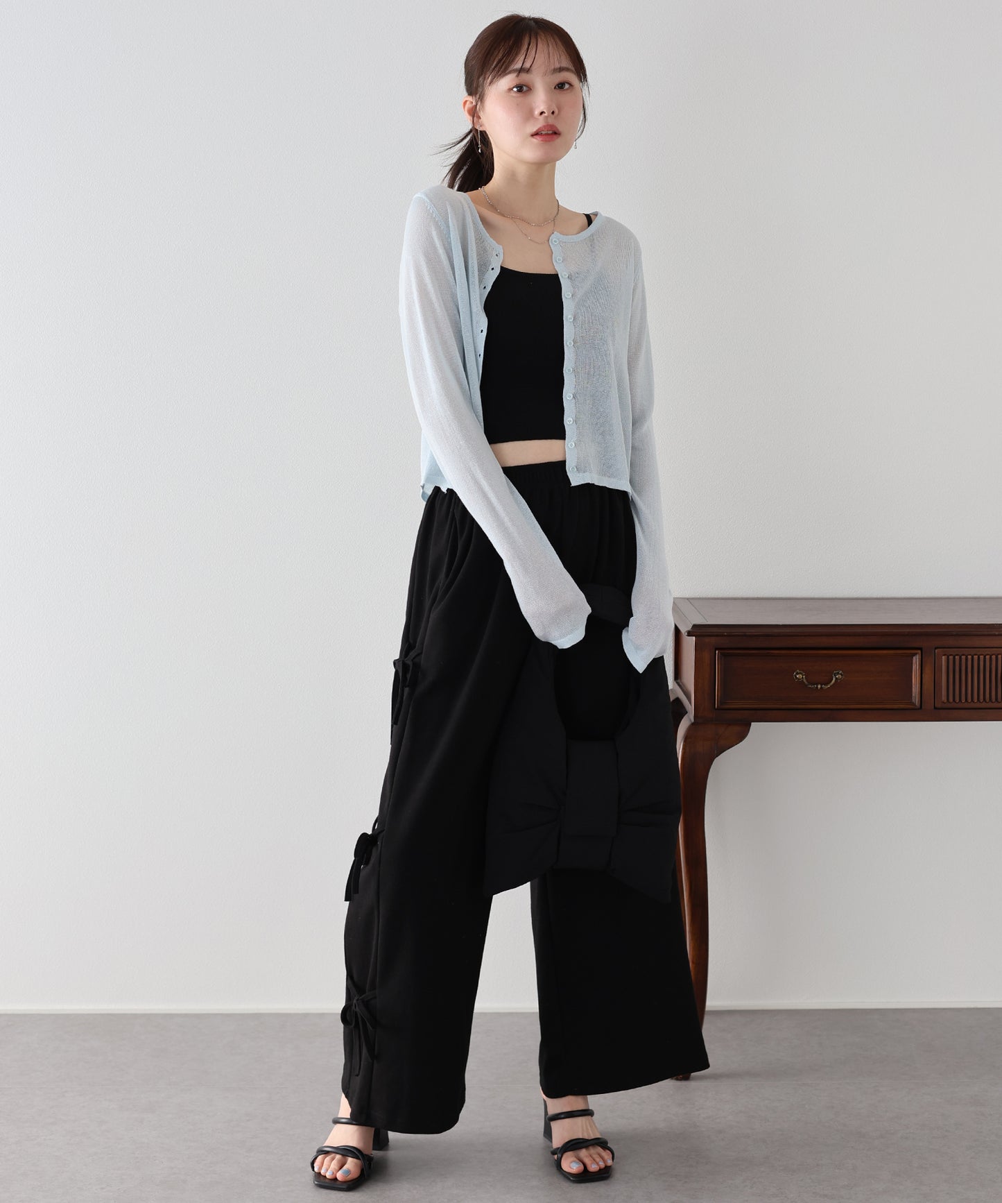 【早割5％OFF】サイドリボンスウェットパンツ