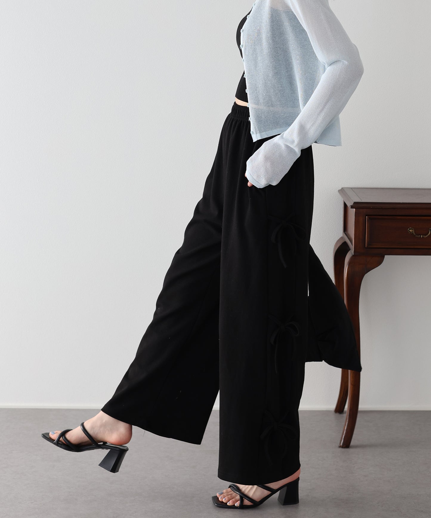 【早割5％OFF】サイドリボンスウェットパンツ