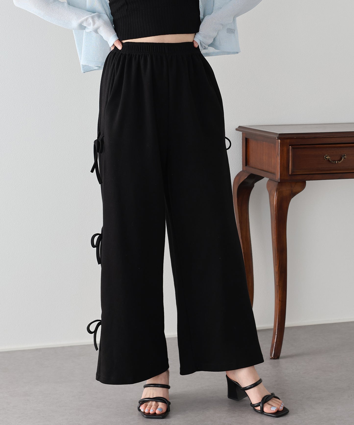 【早割5％OFF】サイドリボンスウェットパンツ