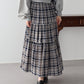 チェック柄サイドリボンティアードスカート