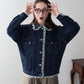 レースドッキングデニムジャケット