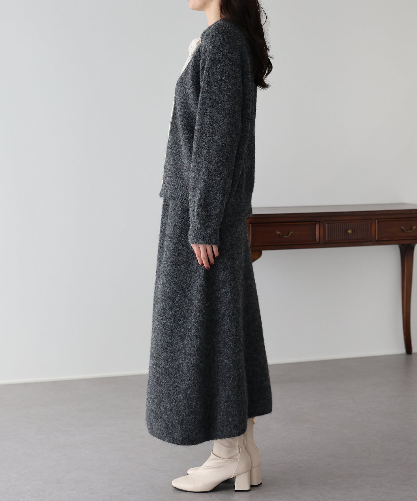 【早割5％OFF】リボンニット＆スカート セットアップ