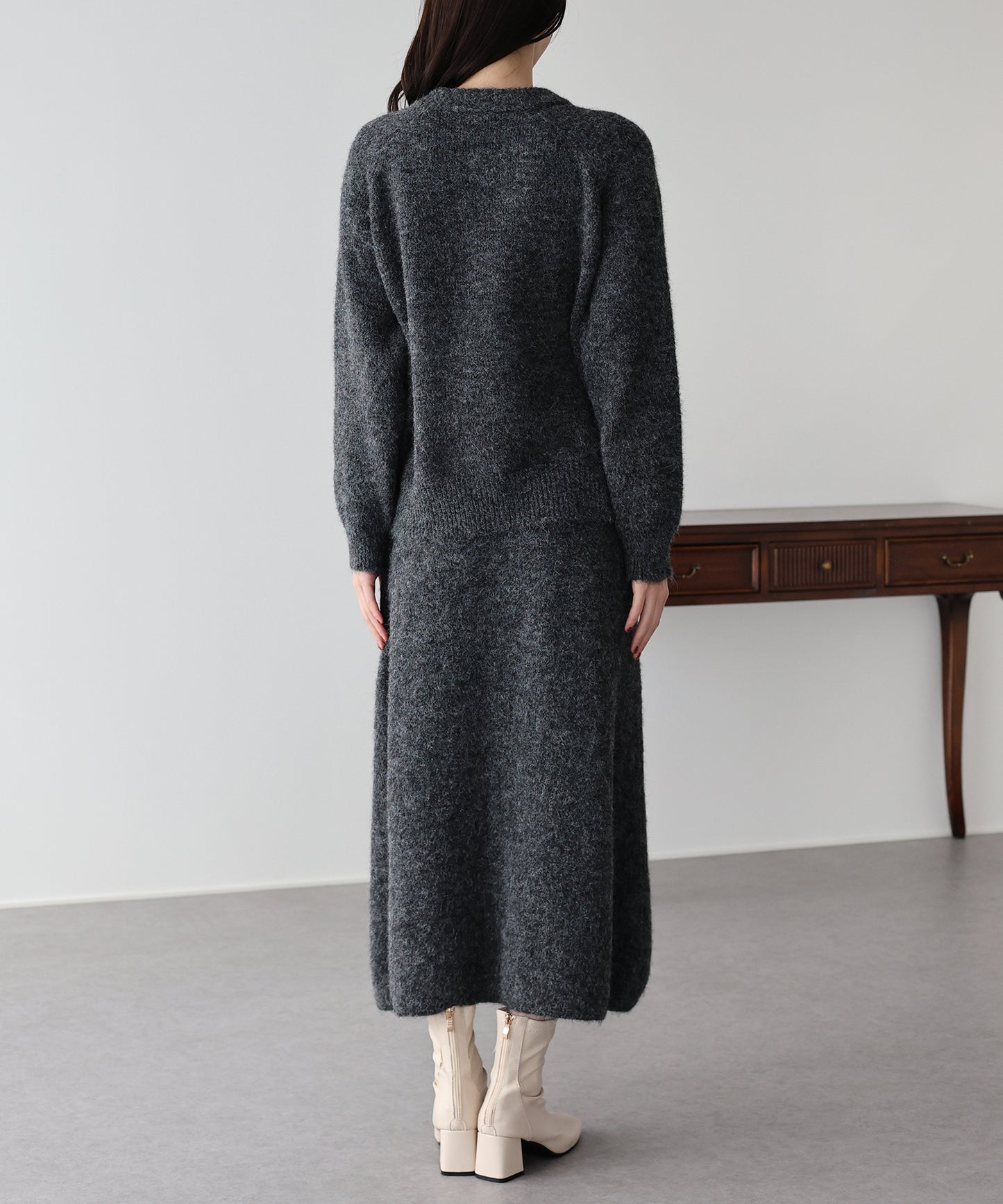 【早割5％OFF】リボンニット＆スカート セットアップ