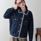 レースドッキングデニムジャケット