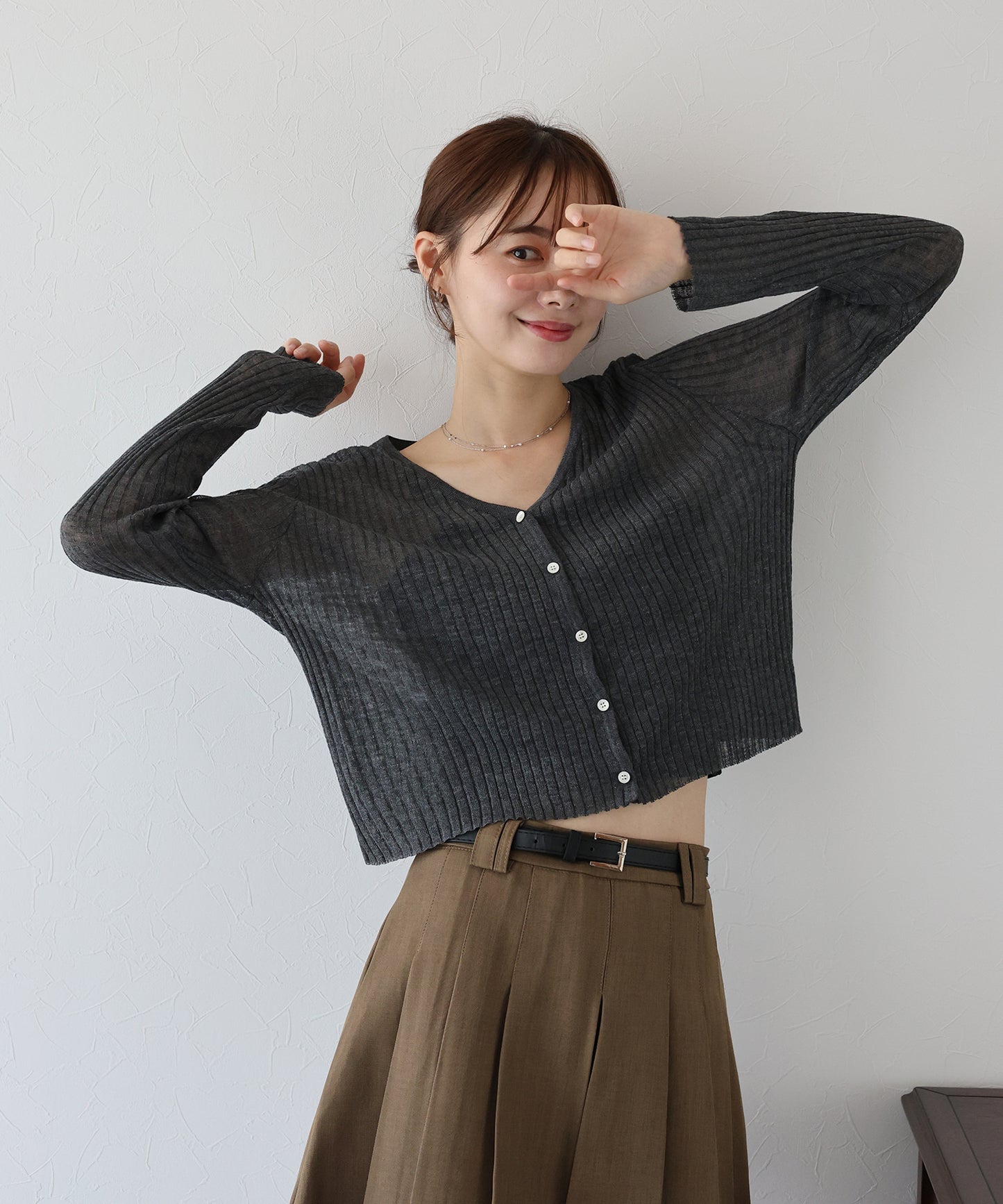 【TIME SALE】シアーリブカーディガン