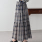 チェック柄サイドリボンティアードスカート