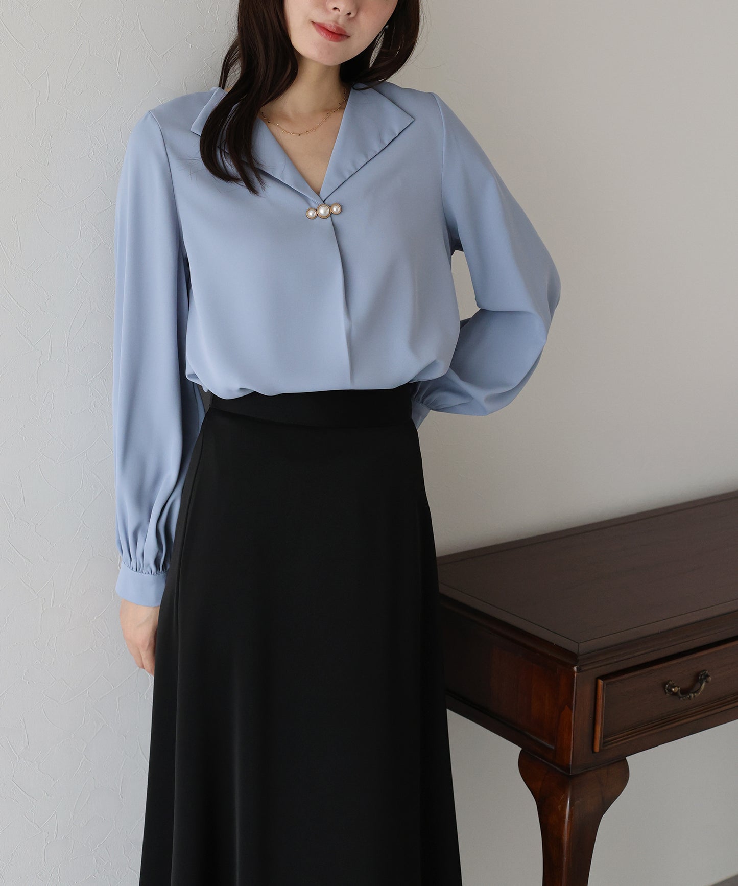 パールモチーフブラウス【ネコポス】