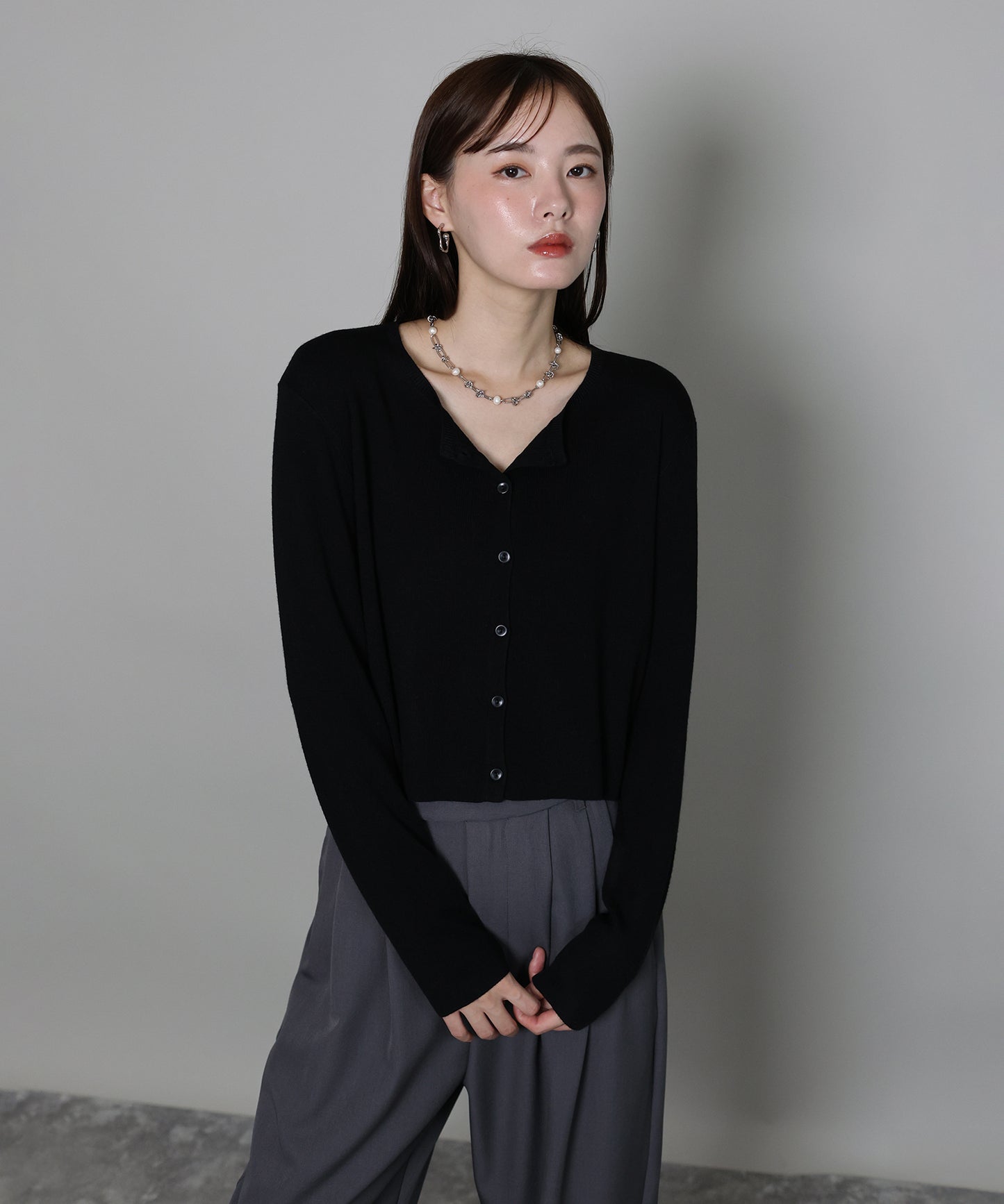 【早割5％OFF】ウール混ベーシックカーディガン[ J by blue ]