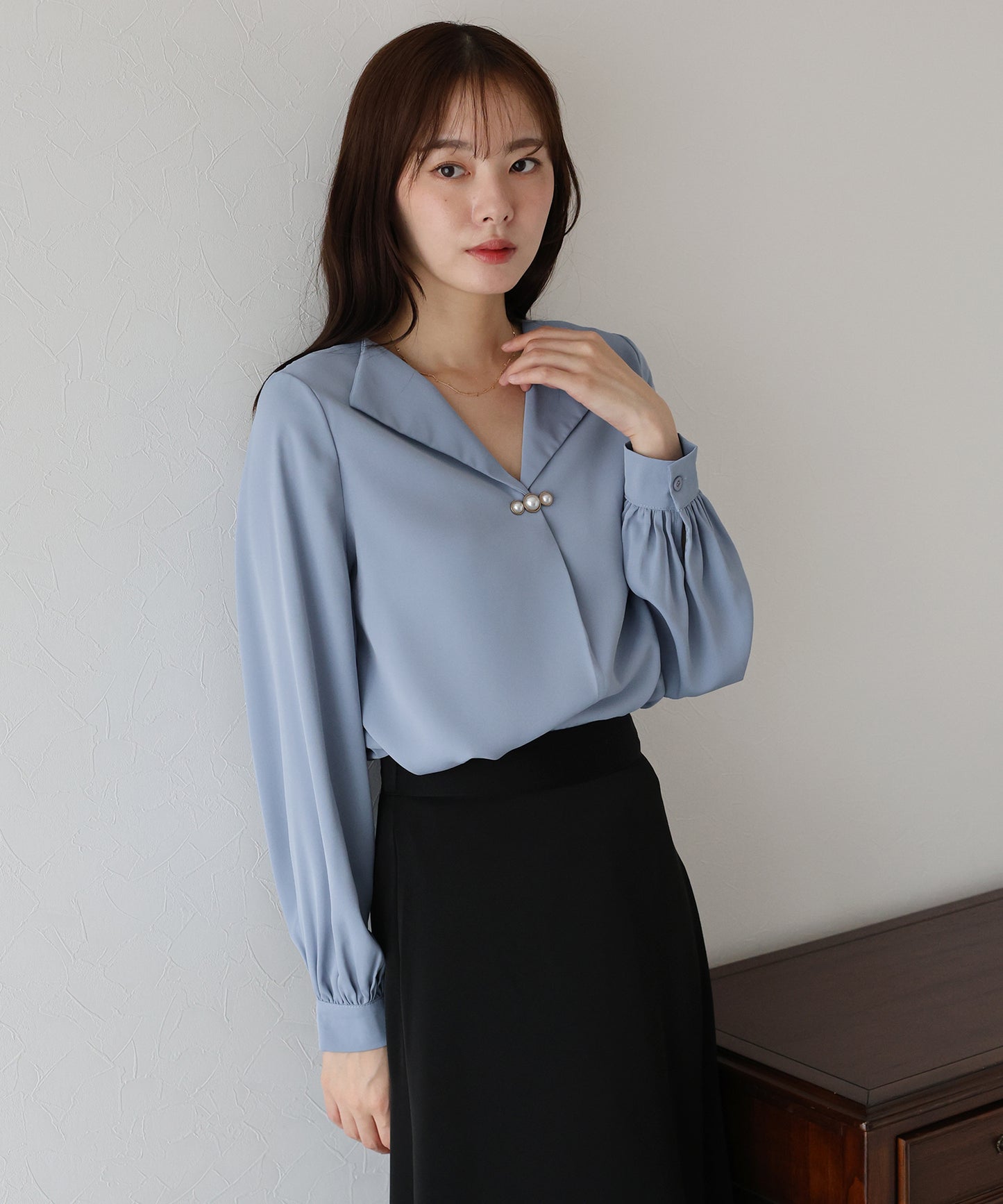 パールモチーフブラウス【ネコポス】