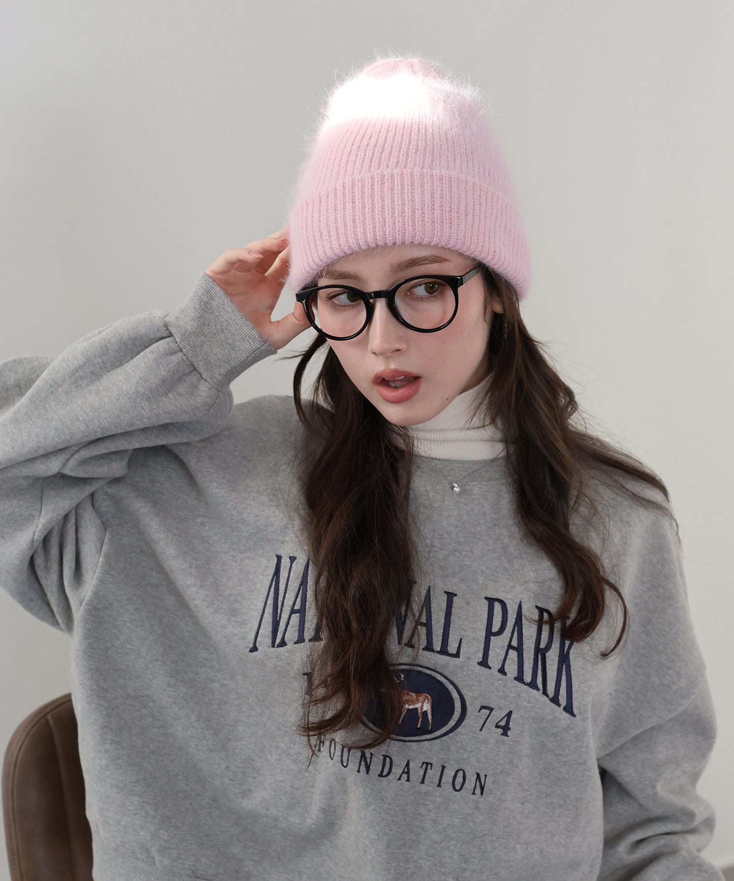 アンゴラニットビーニー 帽子【ネコポス】