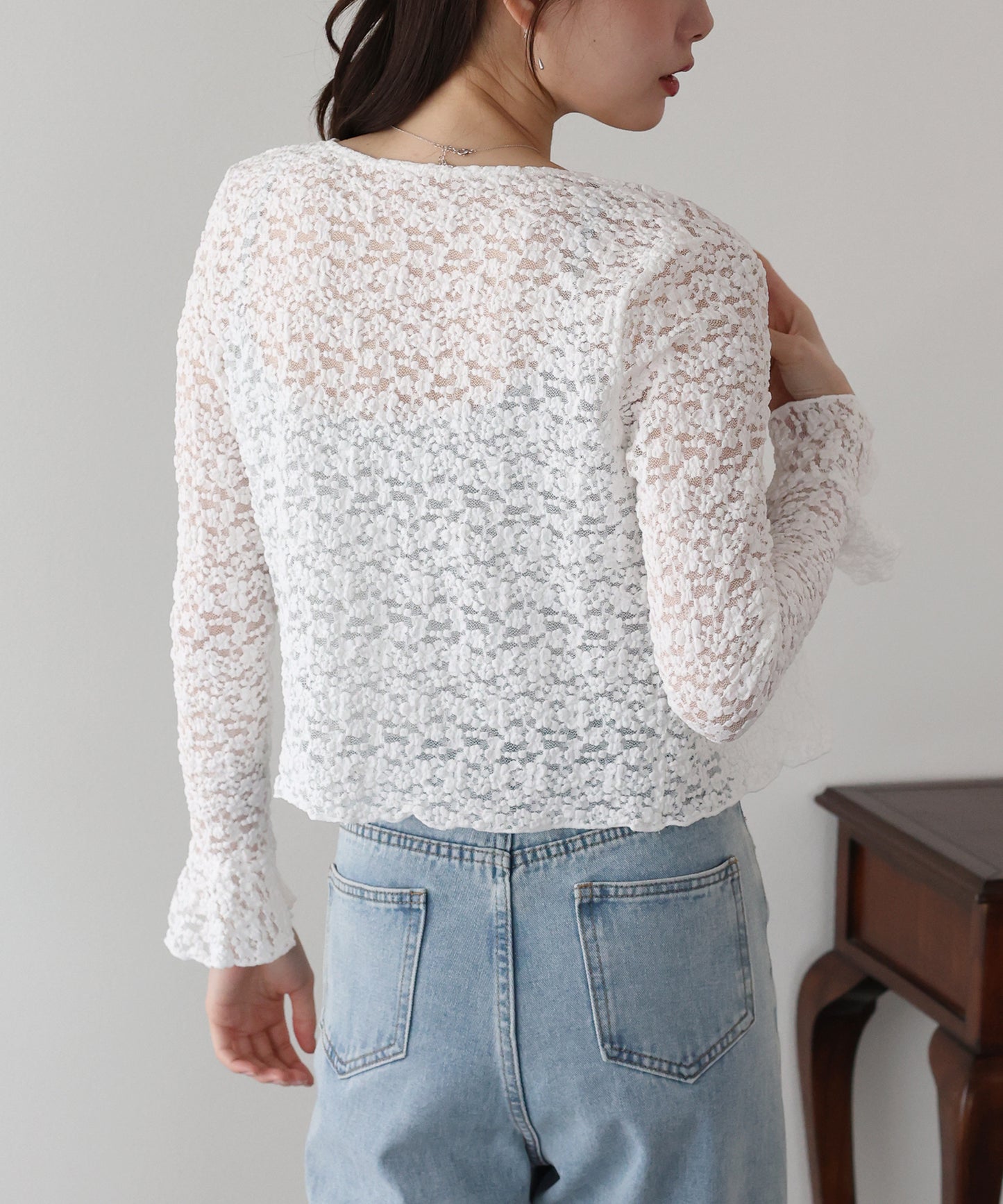 【早割5％OFF】シアーレースカーディガン【ネコポス】