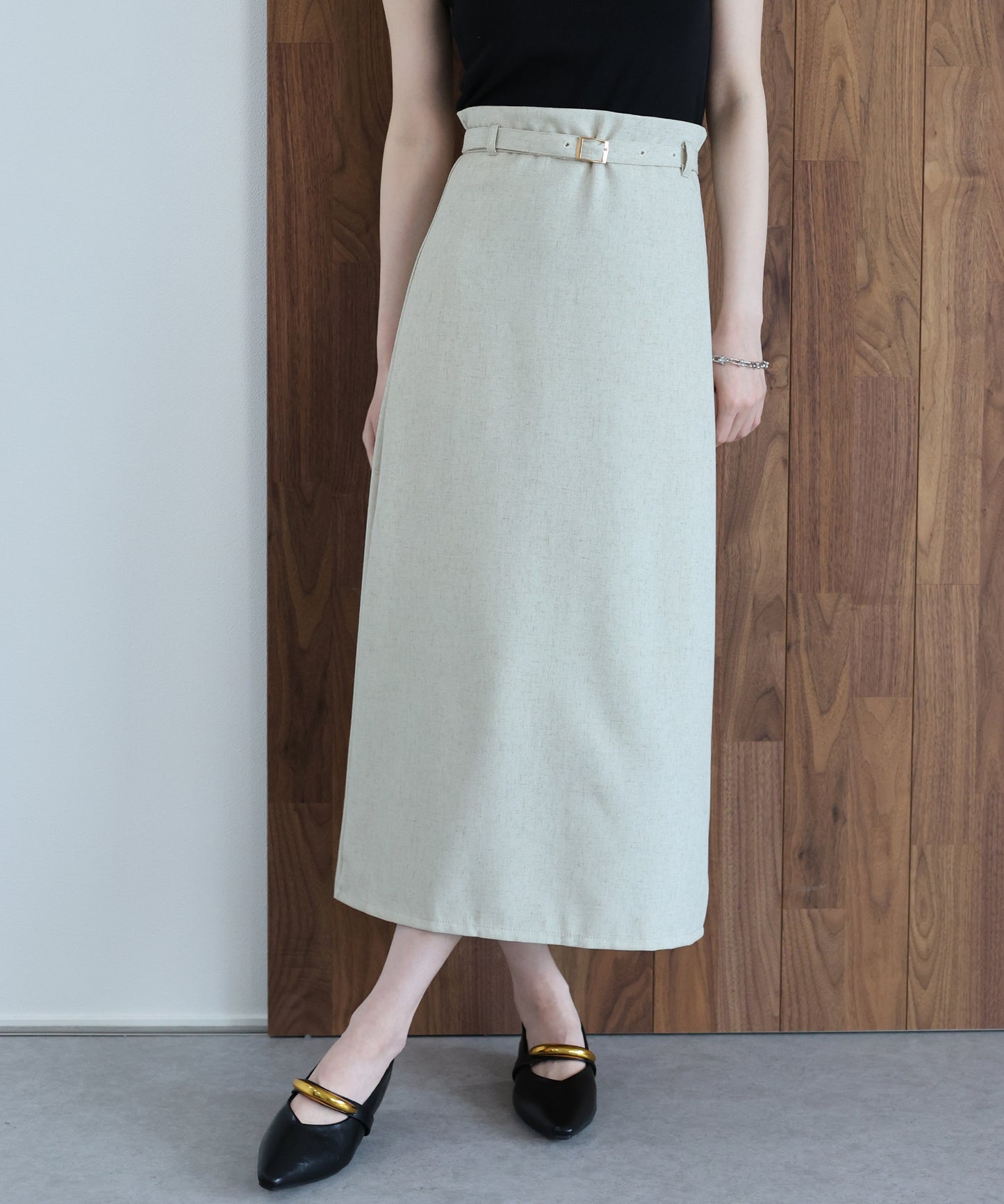 【早割5％OFF】ベルト付きタイトスカート