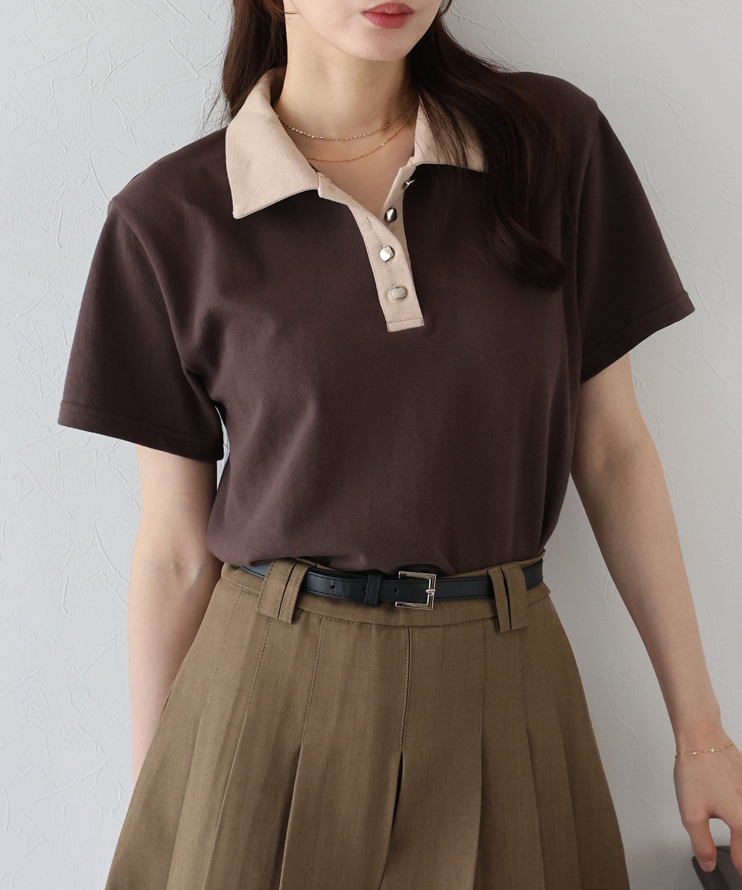 【TIME SALE】バイカラーポロシャツ【ネコポス】