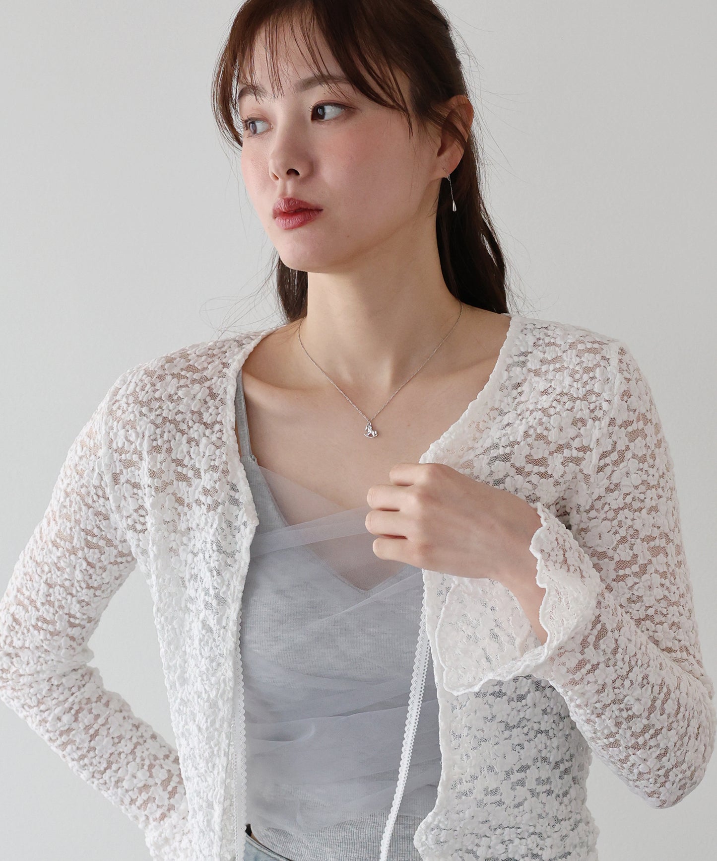 【早割5％OFF】シアーレースカーディガン【ネコポス】