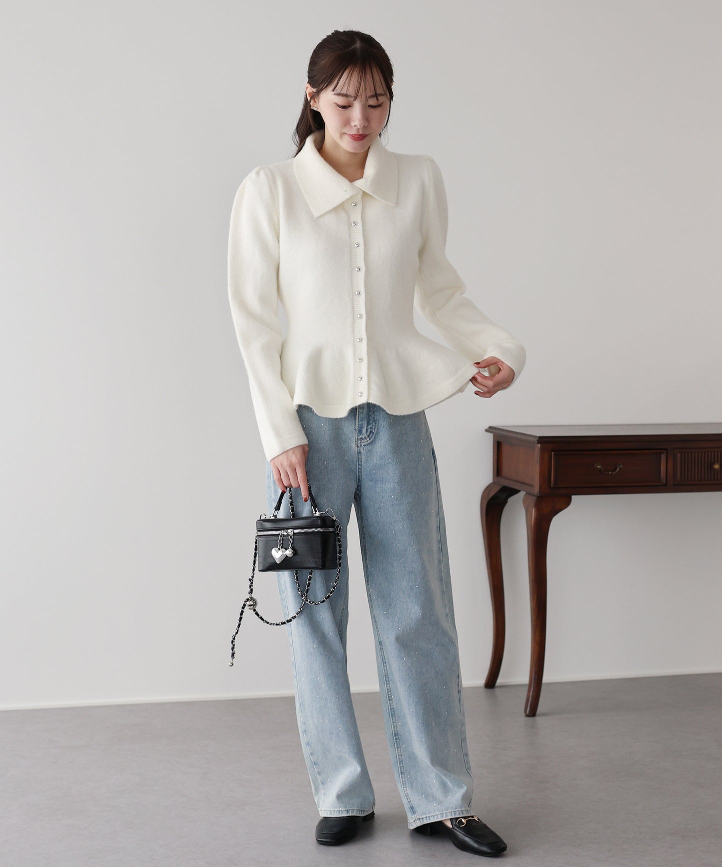 【早割5％OFF】ラメペプラムカーディガン