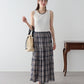 チェック柄サイドリボンティアードスカート