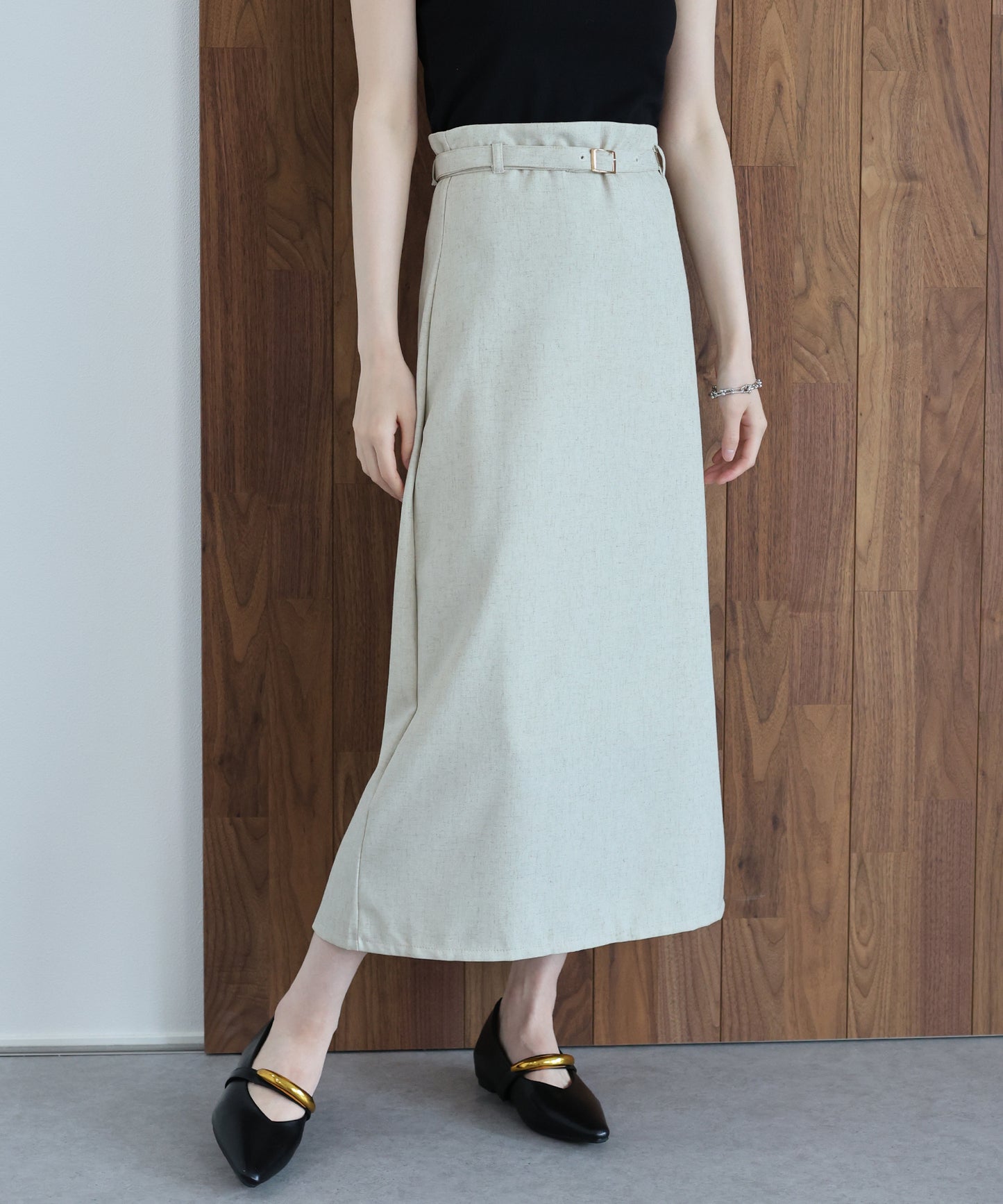 【早割5％OFF】ベルト付きタイトスカート