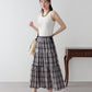 チェック柄サイドリボンティアードスカート