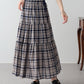 チェック柄サイドリボンティアードスカート