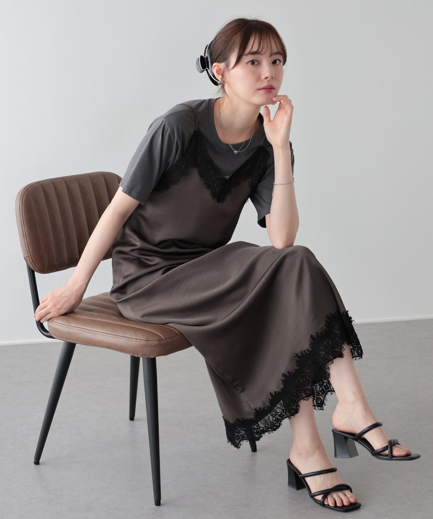 【早割5％OFF】レーストリムキャミワンピース