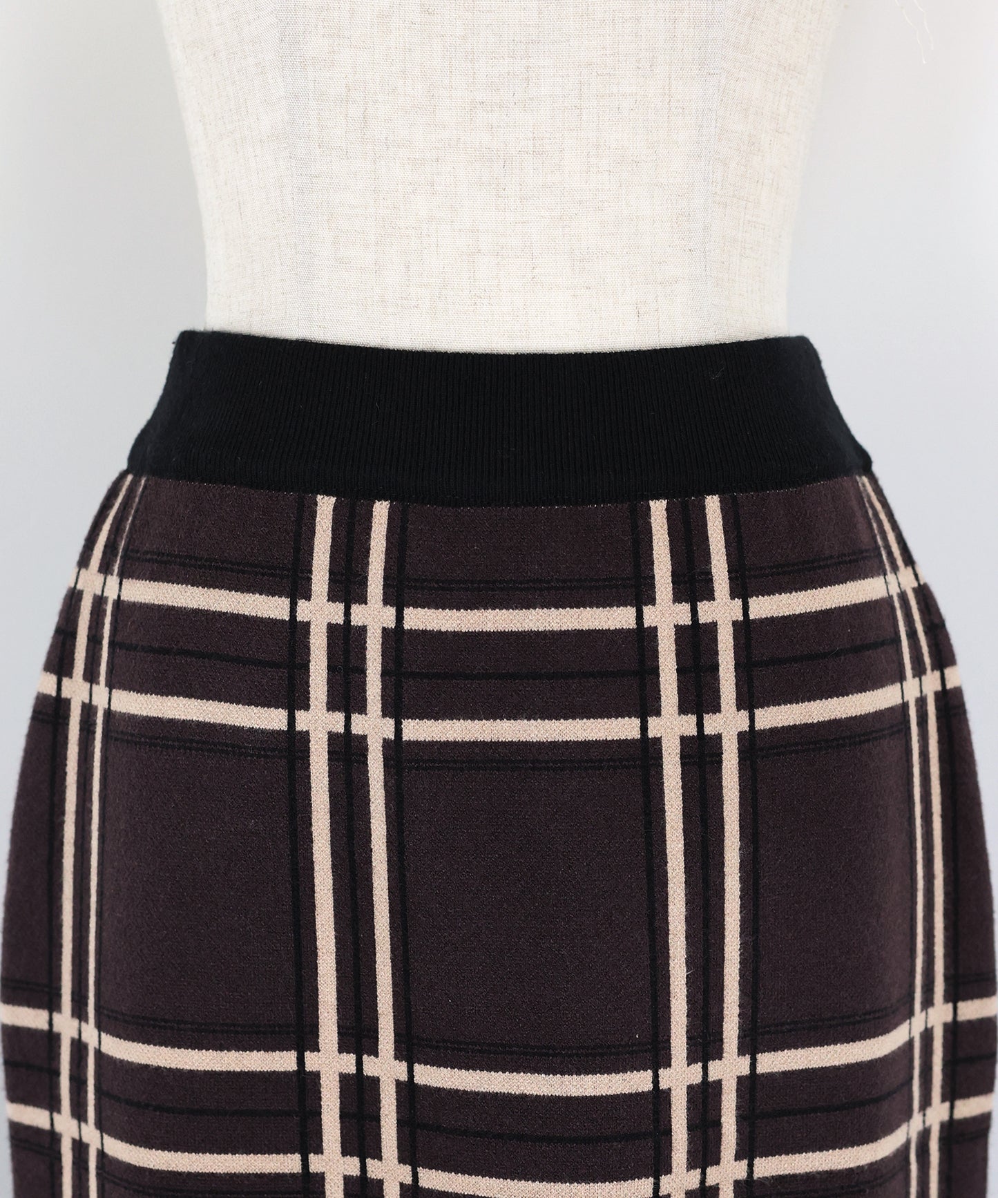 チェックニットタイトスカート