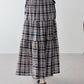 チェック柄サイドリボンティアードスカート