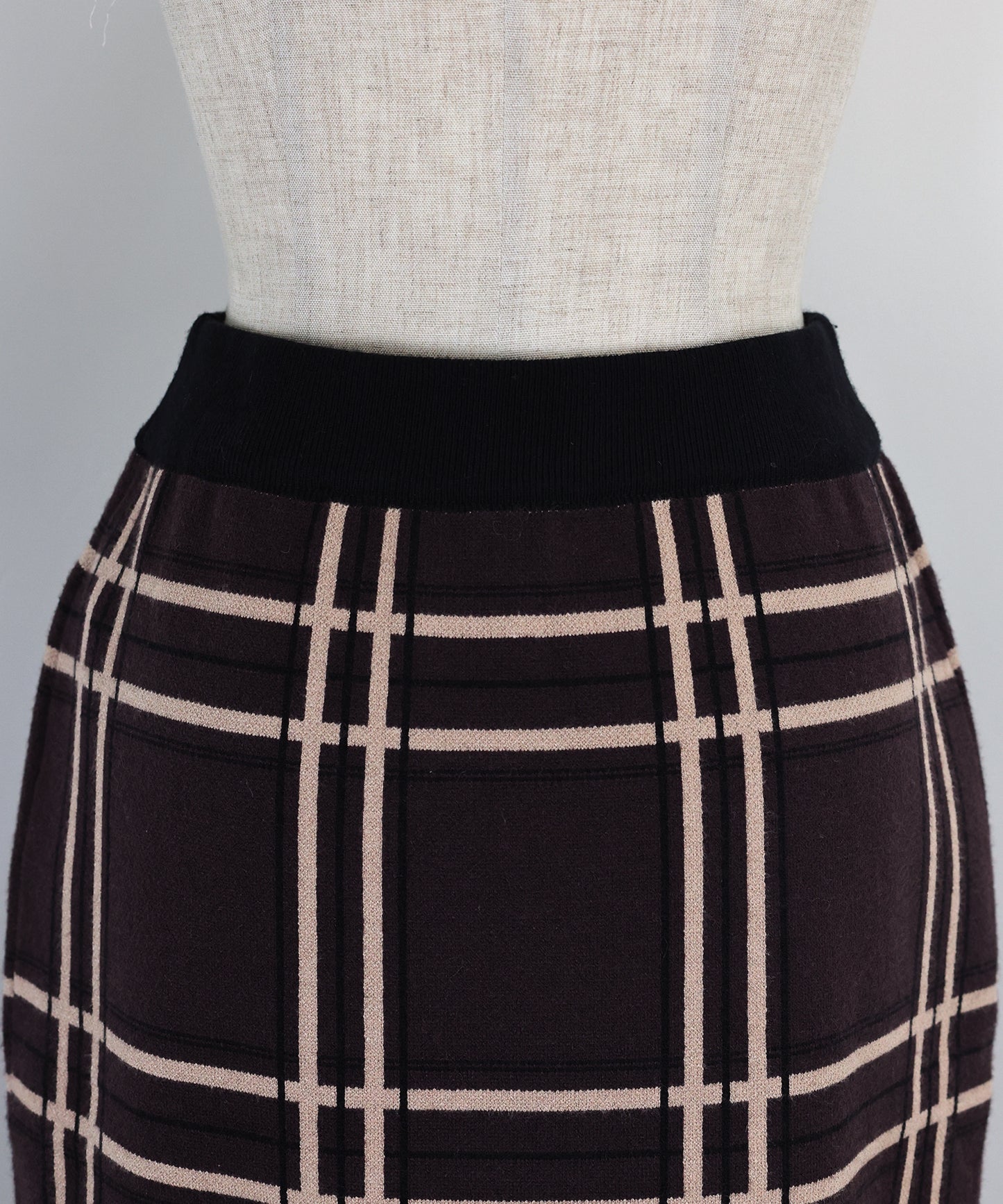 チェックニットタイトスカート
