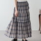 チェック柄サイドリボンティアードスカート