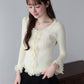 【早割5％OFF】フリルレーストリムニット