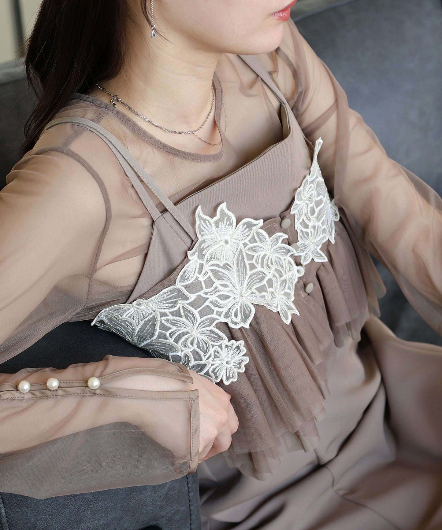 【早割5％OFF】レースビスチェセットドレス 3点セット