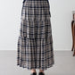 チェック柄サイドリボンティアードスカート