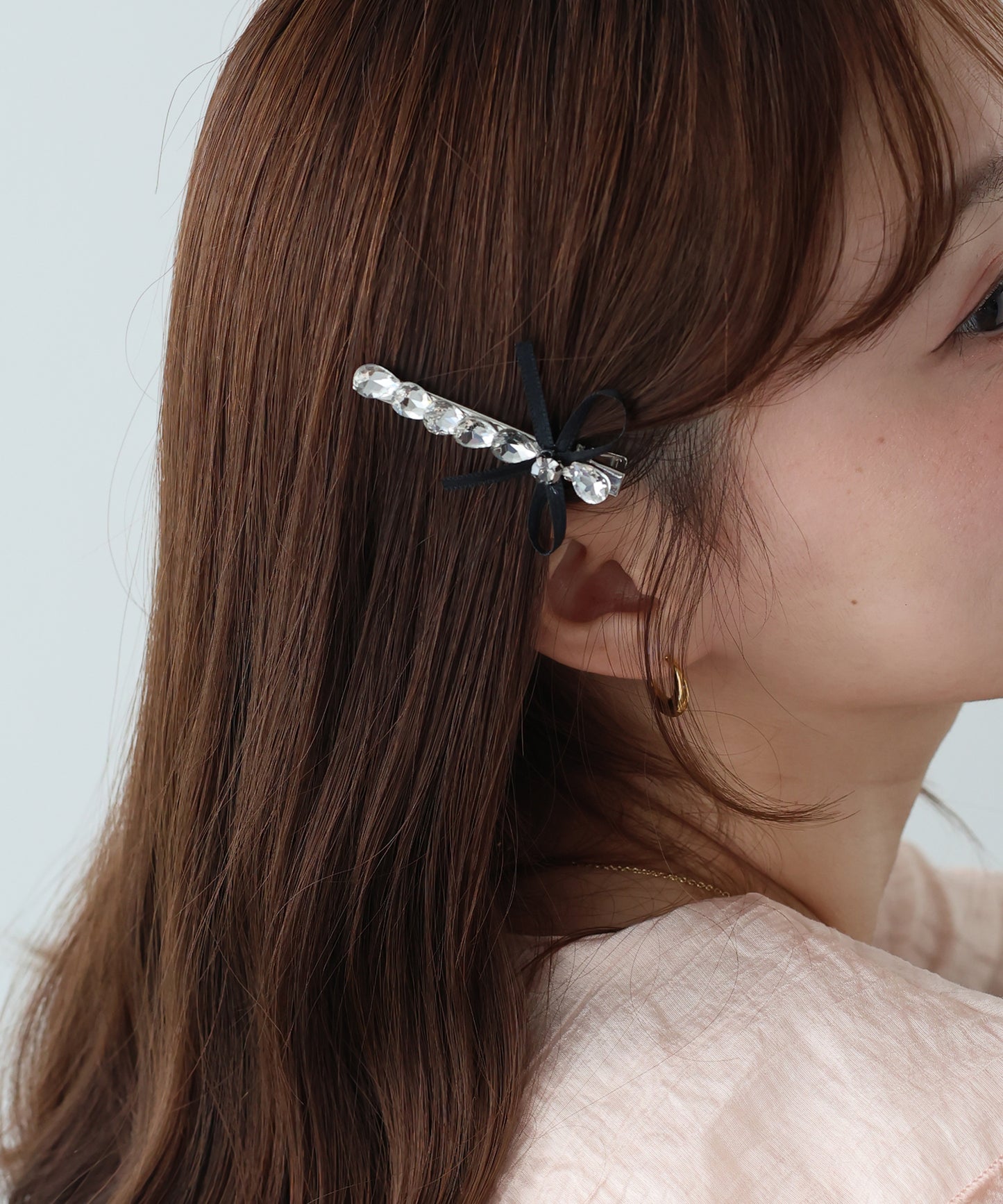 ビジューリボンヘアピン【メール便】