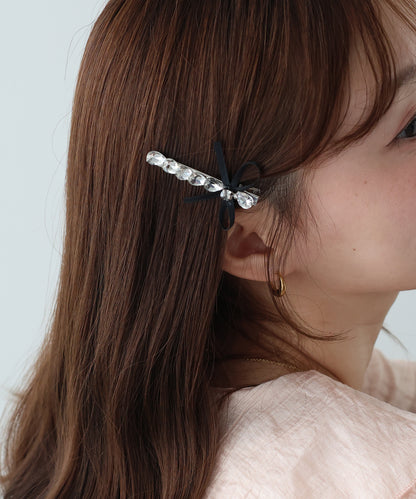 ビジューリボンヘアピン【メール便】