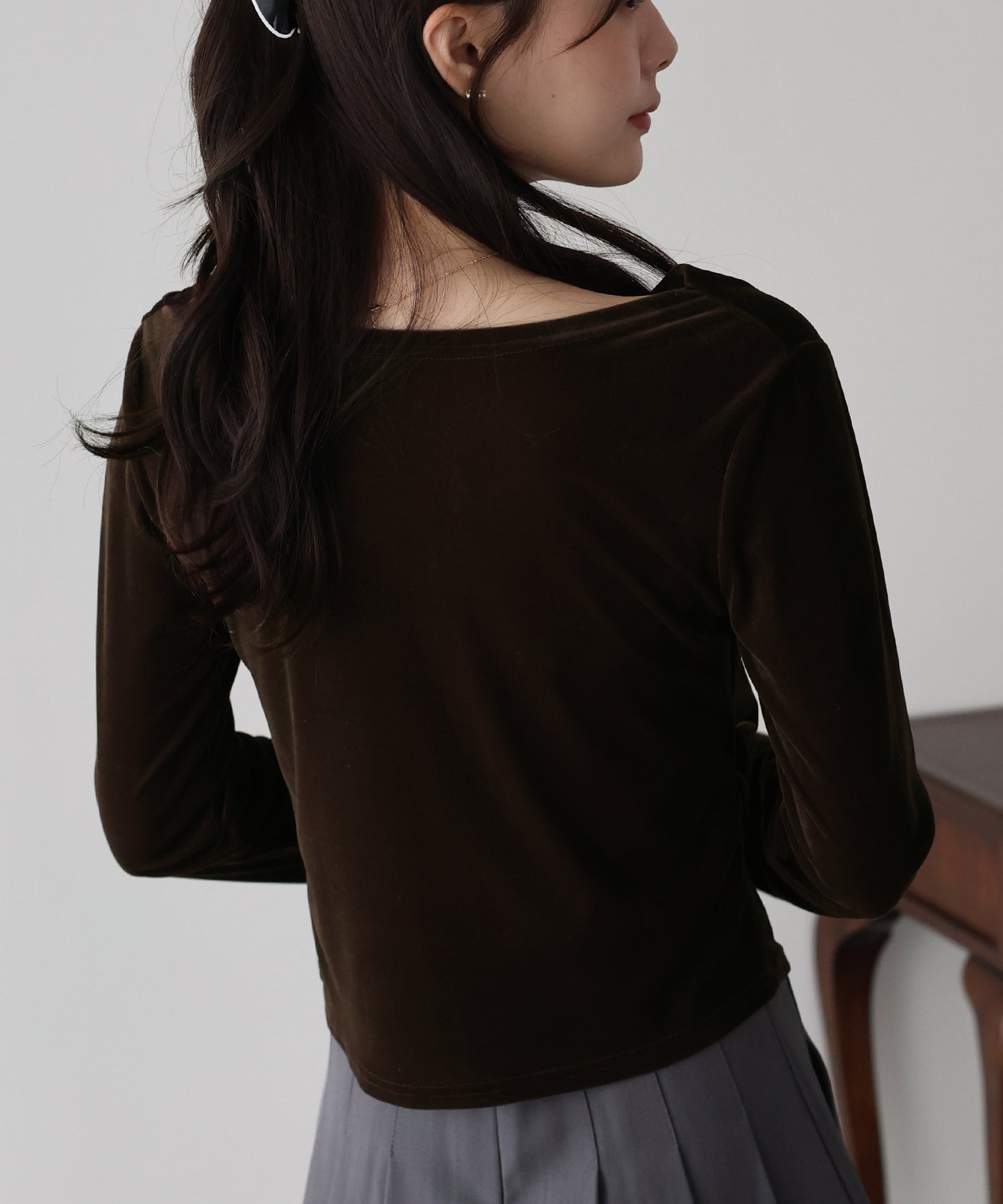 ベロアドレープネックトップス【ネコポス】